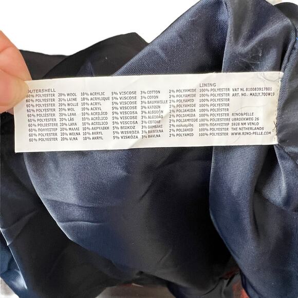 Rino & Pelle Maily Wool Blend Striped Oversized Coat Jacket Brown Black 40 - Picture 6 of 7